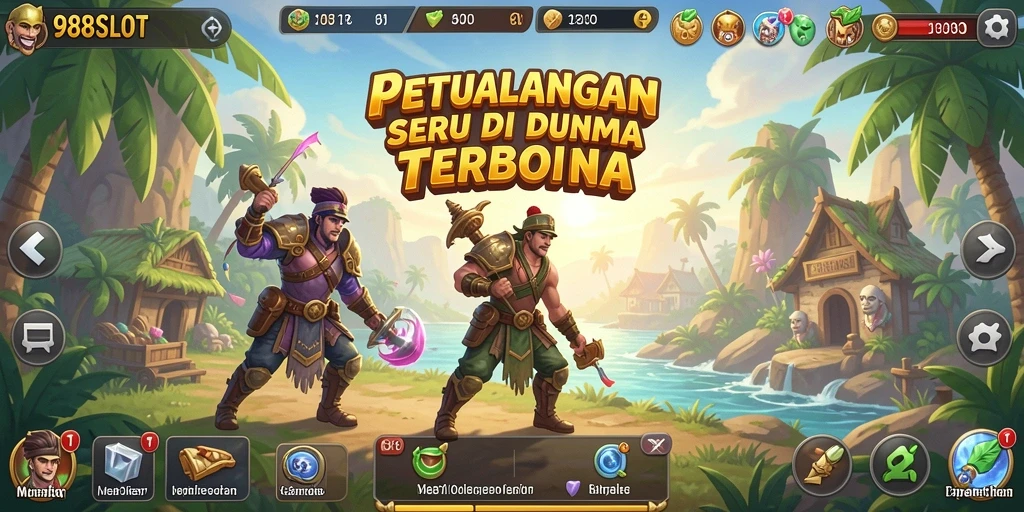 Screenshot 988SLOT menampilkan pemain menjelajahi dunia terbuka yang kaya.
