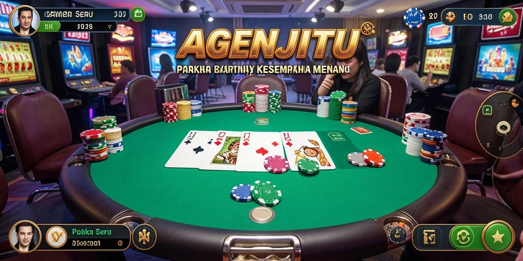 Tampilan menarik dari gameplay AGENJITU yang penuh aksi Poker.