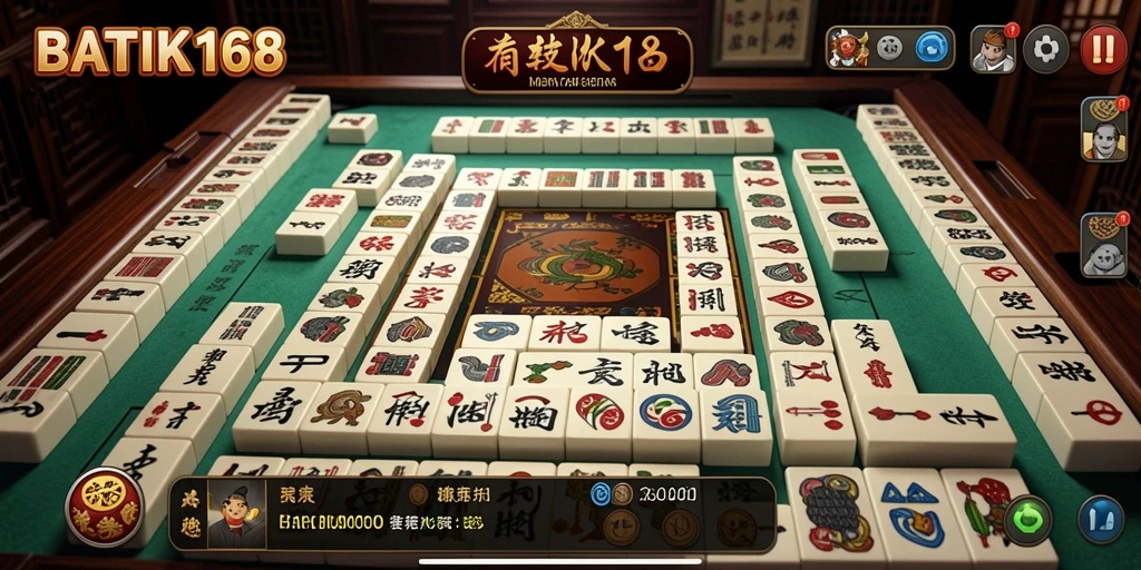 Gambaran gameplay seru dalam permainan Mahjong BATIK168.