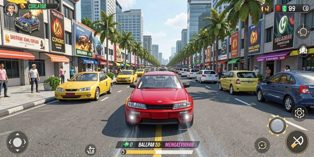 Tampilan menarik dari gameplay balap di CORLA188.