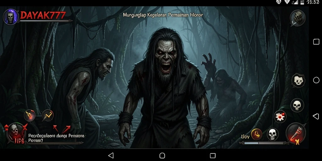 Screenshot menunjukkan gameplay menegangkan dari DAYAK777.