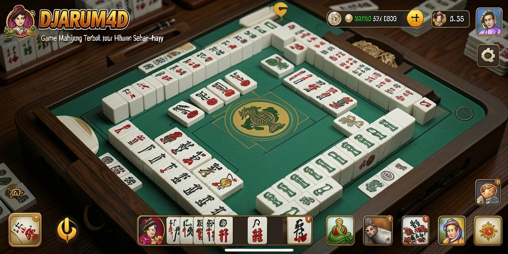 Tampilan screenshot <strong>DJARUM4D</strong> menampilkan gameplay Mahjong yang seru dan interaktif.