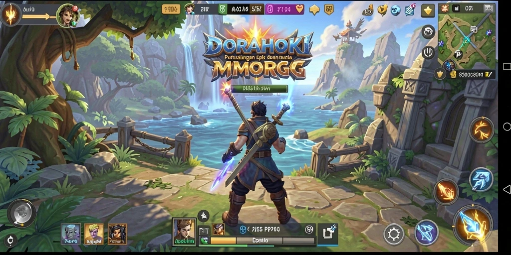 Tangkapan layar gameplay DORAHOKI yang menunjukkan aksi pertempuran mendebarkan.
