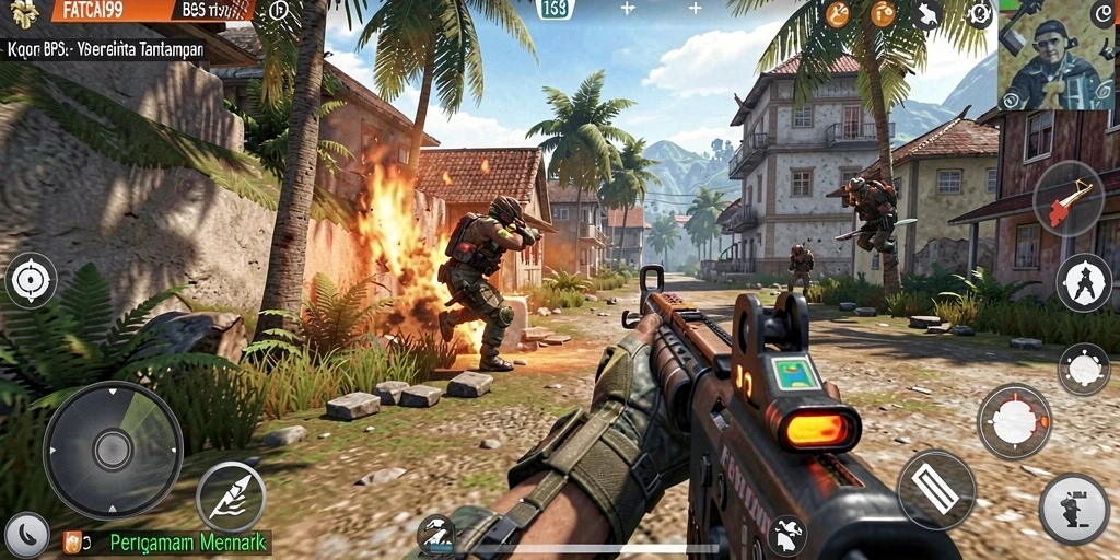 Tangkapan layar menampilkan pertempuran seru dalam game TPS.