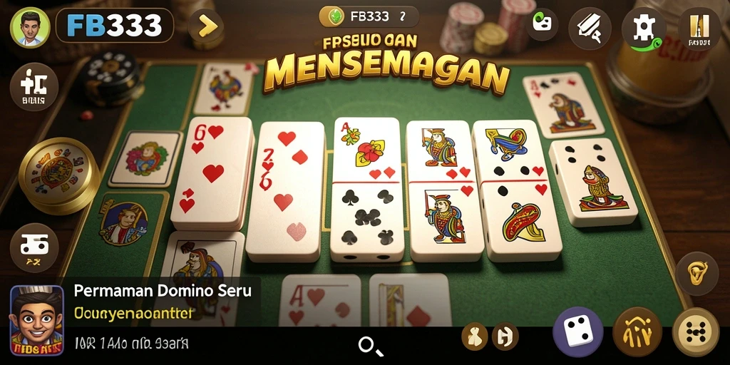 Screenshot FB333 menampilkan gameplay Domino yang seru dan interaktif.