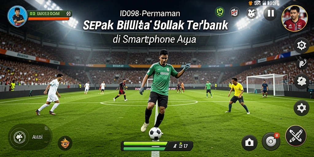 Gameplay ID098 dengan aksi sepak bola yang mendebarkan.