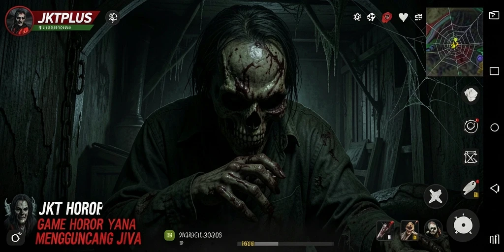 Screenshot menunjukkan suasana mencekam dalam gameplay horror JKTPLUS.