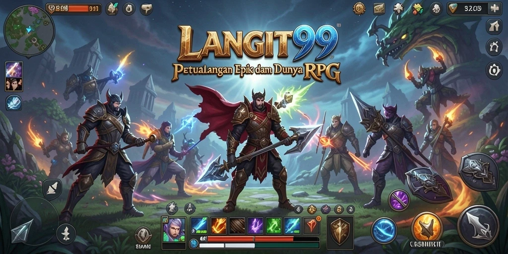 Tampilan gameplay LANGIT99 yang epik dan mendebarkan.