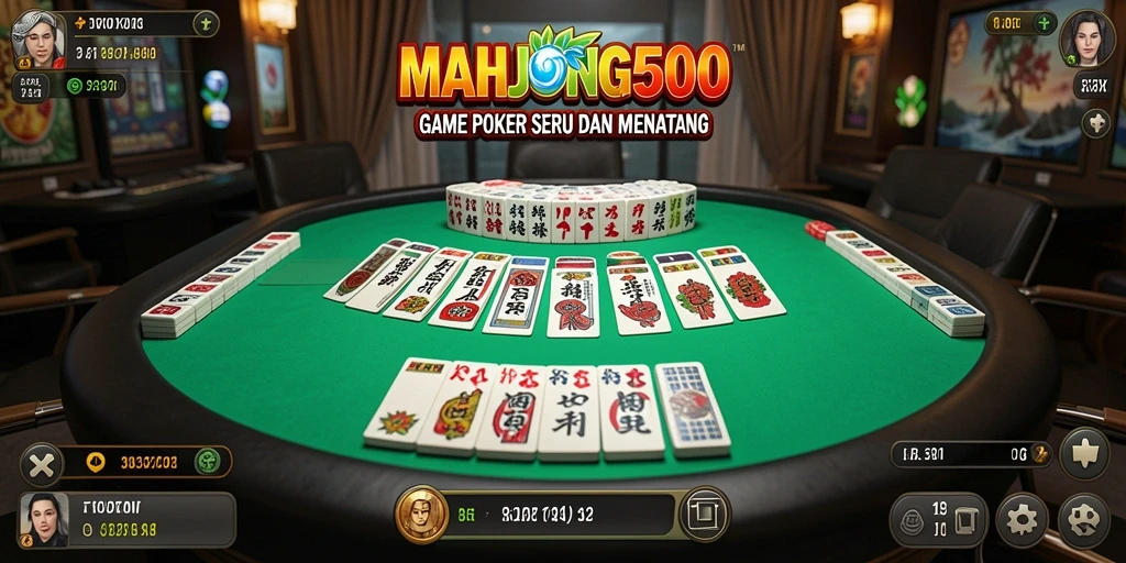 Gameplay seru di MAHJONG500 dengan fitur poker yang menarik.