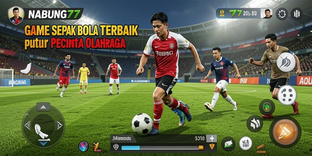 Tangkapan layar NABUNG77 menampilkan aksi seru di lapangan sepak bola.