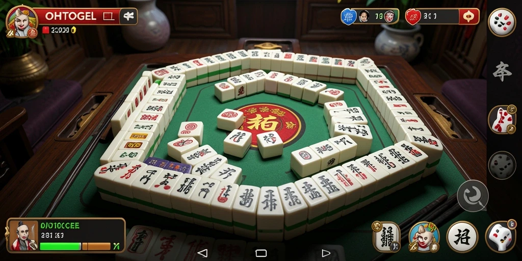 Tampilan gameplay OHTOGEL dengan ubin Mahjong yang memukau.
