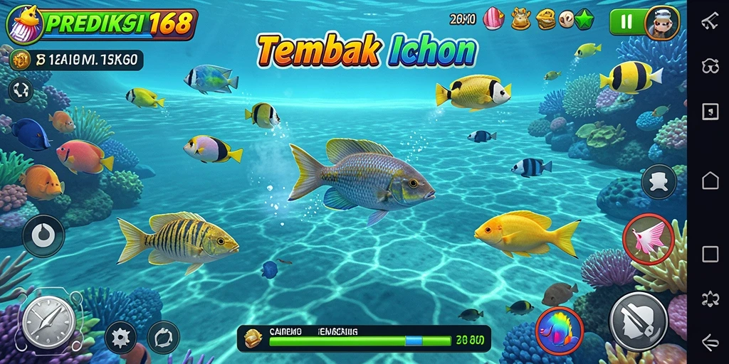Screenshot menampilkan gameplay seru Tembak Ikan di PREDIKSI168.