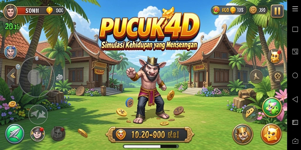 Tampilan gameplay menarik dari PUCUK4D dengan karakter yang berinteraksi nyata.