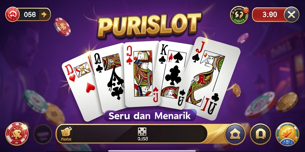 Menampilkan gameplay seru dari permainan Domino PURISLOT.
