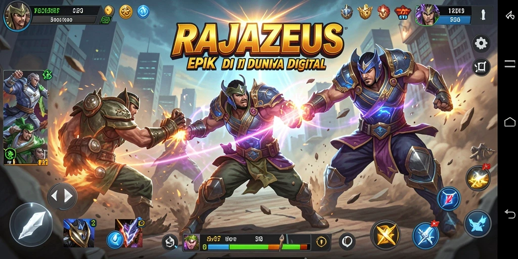Tampilan aksi seru dalam gameplay Fighting RAJAZEUS.