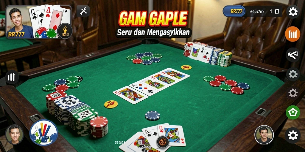 Tampilan gameplay Gaple yang seru dan menarik di RR777.