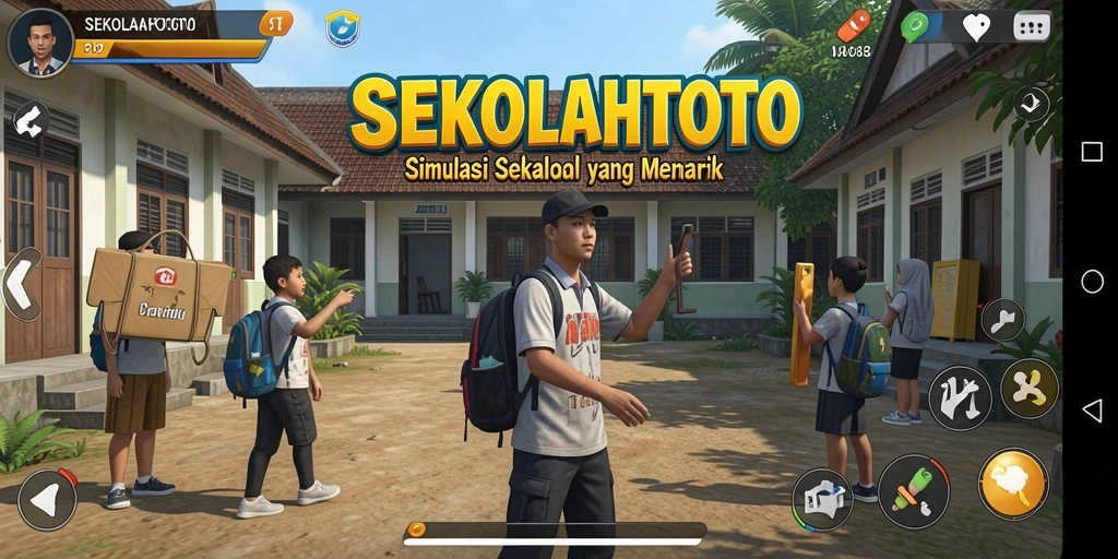 Tampilan gameplay menawan dari SEKOLAHTOTO dengan aktivitas sekolah yang menarik.